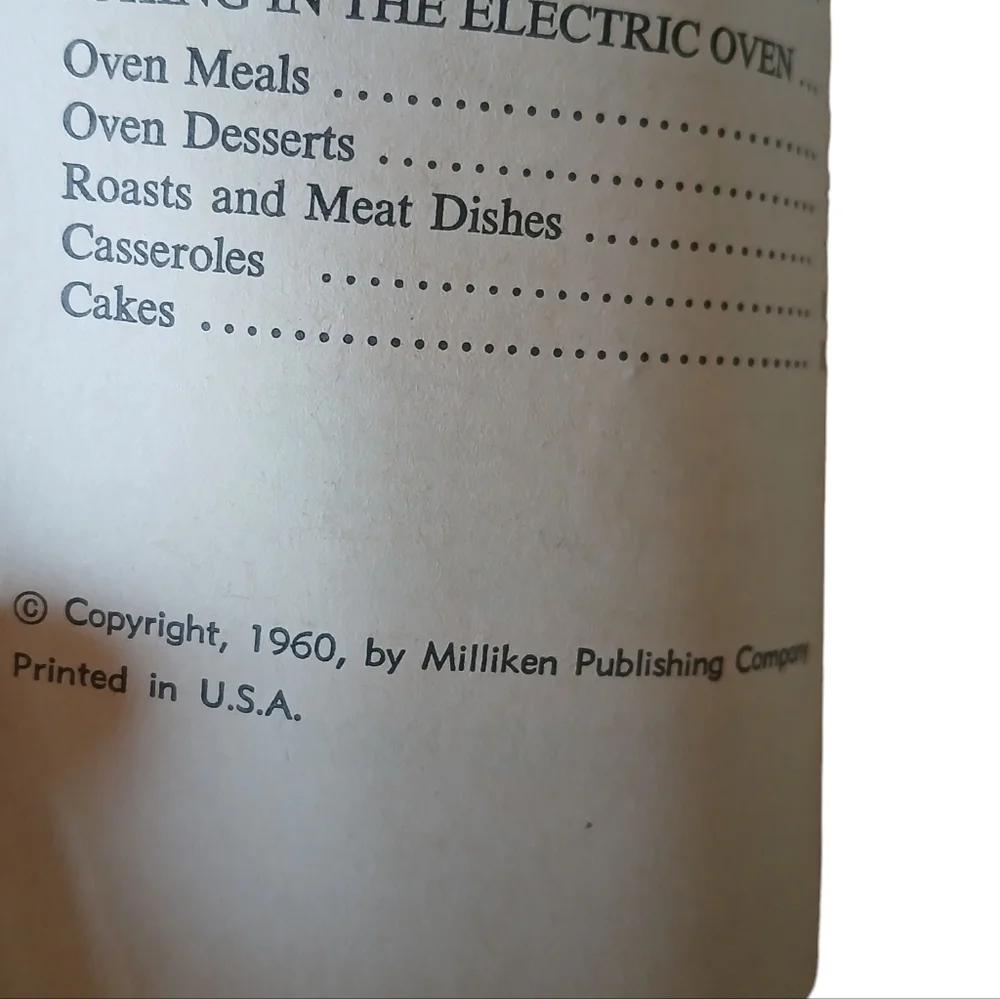 Vintage 60's Cook Book 'Electric Cook Book' Paperback Marguerite Fenner